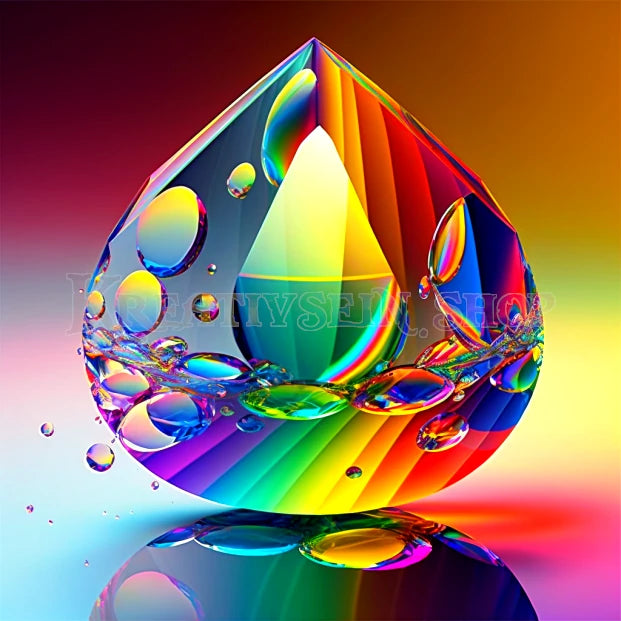Wassertropfen in Regenbogenfarben - 5D DIY Diamond Painting - Diamond Painting Shop - Schweiz