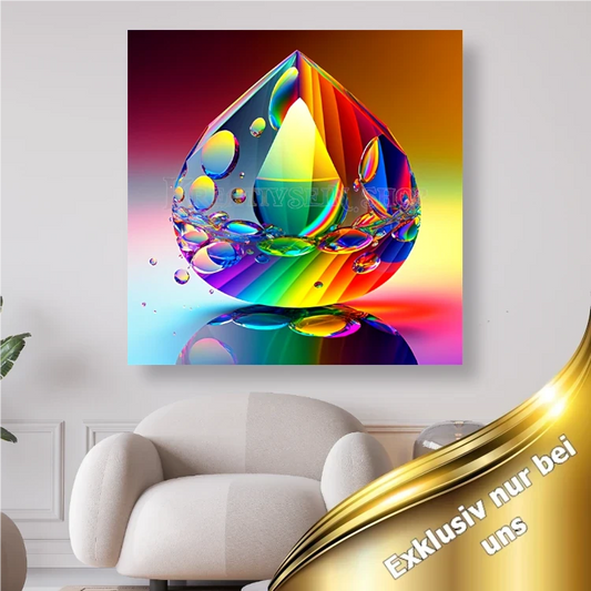 Wassertropfen in Regenbogenfarben - 5D DIY Diamond Painting - Diamond Painting Shop - Schweiz
